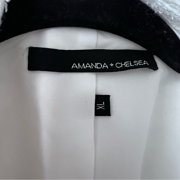 NWT Amanda + Chelsea Bouclé Tweed Jacket in White size XL - Picture 5 of 13